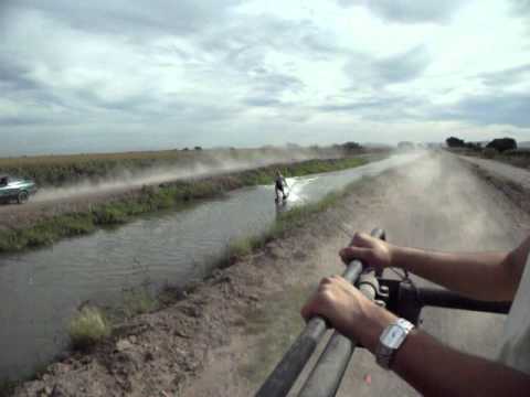 Irrigation canal water skiing
