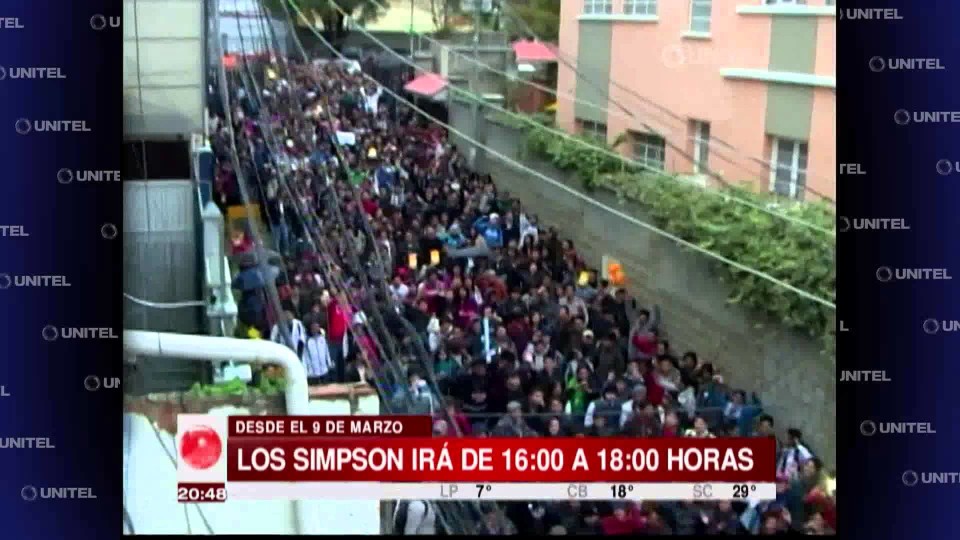 Protests in Bolivia as TV Network changes “The Simpsons” to a new time slot.