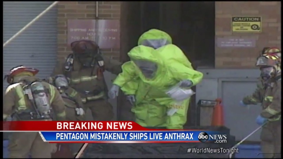 Pentagon sends live Anthrax to 10 labs