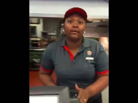 Burger king employee loses her temper on customer complaining about her shake.