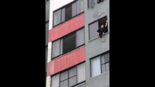 Firefighter saves suicide woman by kicking her in the face